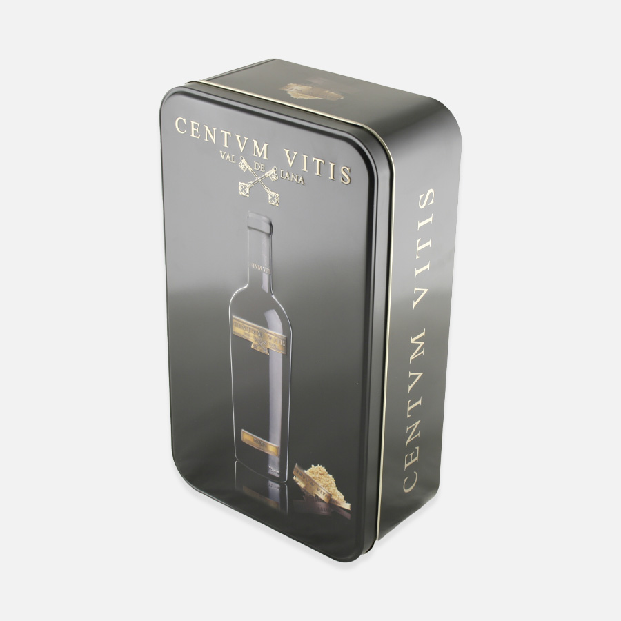 caja bebida 2 - Packaging metálico para vino delicatessen